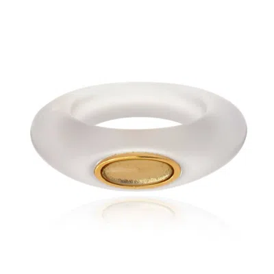 Cristina Sabatini Max Resin Bangle In Clear In Metallic