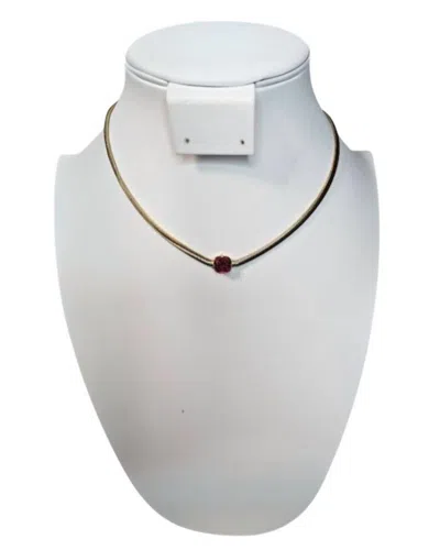 Cristina Sabatini Round Gem Necklace In Fuchsia/gold In Multi