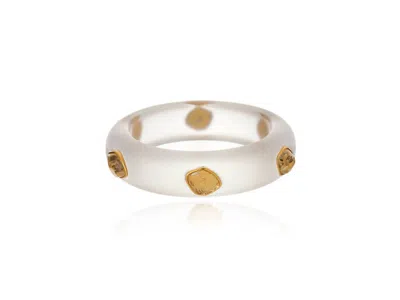 Cristina Sabatini Women's Multi Stone Resin Bangle In Clear In White