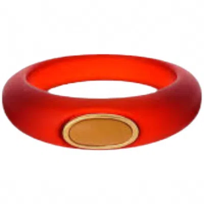 Cristina Sabatini Women's Resin Drop Bangle In Coral In Red