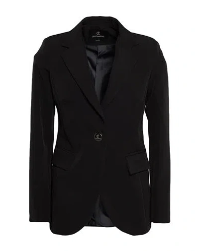 Cristinaeffe Woman Blazer Black Size 12 Polyester, Elastane