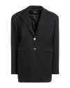 Cristinaeffe Woman Blazer Black Size 12 Viscose, Nylon, Elastane, Polyester