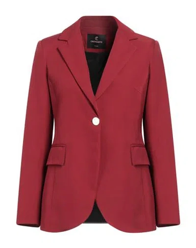 Cristinaeffe Woman Blazer Brick Size 8 Polyester, Elastane