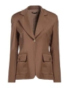 Cristinaeffe Woman Blazer Brown Size 10 Polyester, Viscose, Elastane In Brown