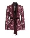 Cristinaeffe Woman Blazer Burgundy Size 10 Polyester, Elastane