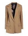 Cristinaeffe Woman Blazer Camel Size 12 Polyester, Viscose, Elastane In Beige