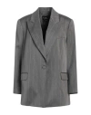 Cristinaeffe Woman Blazer Charcoal Size 10 Polyester, Viscose, Elastane In Gray