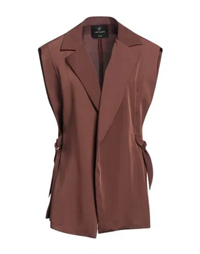 Cristinaeffe Woman Blazer Chocolate Brown Size M Polyester, Elastane In Brown