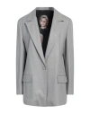Cristinaeffe Woman Blazer Grey Size 10 Polyester, Viscose, Elastane In Grey