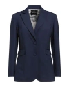 Cristinaeffe Woman Blazer Navy Size 4 Polyester, Elastane In Navy Blue