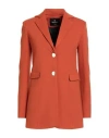 Cristinaeffe Woman Blazer Orange Size 8 Viscose, Nylon, Elastane, Polyester In Orange