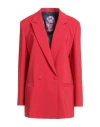 Cristinaeffe Woman Blazer Red Size 12 Polyester, Elastane
