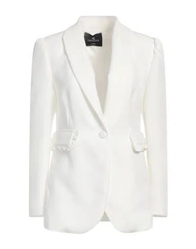 CRISTINAEFFE CRISTINAEFFE WOMAN BLAZER WHITE SIZE 10 POLYESTER, ELASTANE