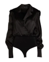 Cristinaeffe Woman Bodysuit Black Size L Polyester, Elastane In Black