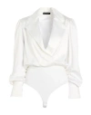 Cristinaeffe Woman Bodysuit Cream Size S Polyester, Elastane In White
