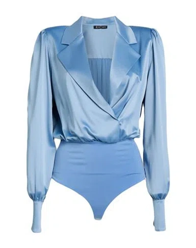 Cristinaeffe Woman Bodysuit Light Blue Size M Polyester, Elastane