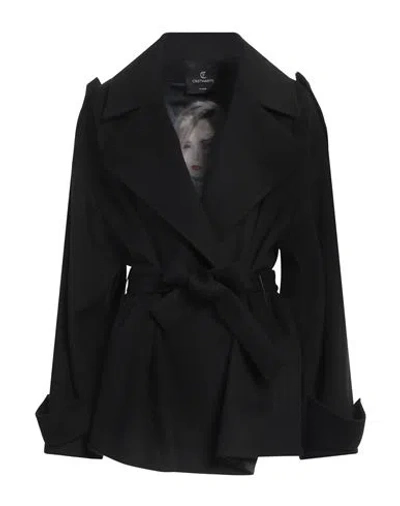 Cristinaeffe Woman Coat Black Size 10 Polyester, Viscose