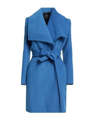 Cristinaeffe Woman Coat Blue Size 12 Polyester, Viscose