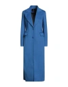 Cristinaeffe Woman Coat Bright Blue Size 8 Polyester, Viscose
