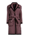 Cristinaeffe Woman Coat Burgundy Size 8 Polyester, Wool In Red