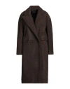 Cristinaeffe Woman Coat Dark Brown Size 6 Polyester