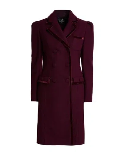 Cristinaeffe Woman Coat Garnet Size 8 Acrylic, Polyester, Wool In Red