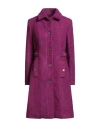 Cristinaeffe Woman Coat Magenta Size 6 Polyester In Purple