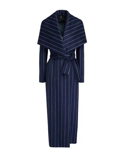 Cristinaeffe Woman Coat Navy Size 8 Polyester, Wool