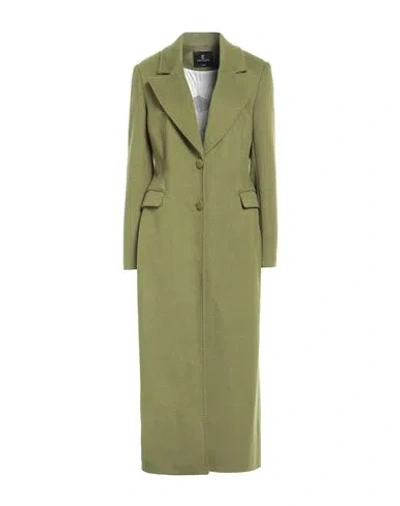 Cristinaeffe Woman Coat Sage Green Size 12 Polyester, Viscose