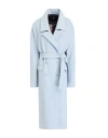 Cristinaeffe Woman Coat Sky Blue Size 12 Polyester, Viscose