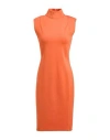 Cristinaeffe Woman Midi Dress Orange Size L Polyester, Viscose, Elastane