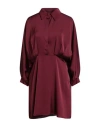 Cristinaeffe Woman Mini Dress Burgundy Size M Polyester In Burgundy