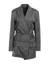 Cristinaeffe Woman Mini Dress Charcoal Size M Polyester, Viscose, Elastane
