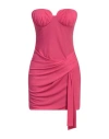 Cristinaeffe Woman Mini Dress Fuchsia Size M Polyester, Elastane In Pink