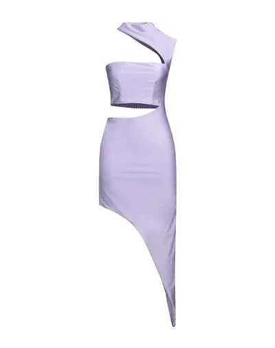 Cristinaeffe Woman Mini Dress Lilac Size M Polyester, Elastane In Purple