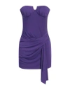 Cristinaeffe Woman Mini Dress Purple Size L Polyester, Elastane