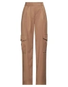 Cristinaeffe Woman Pants Camel Size 10 Polyester, Viscose, Elastane In Brown