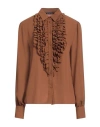 Cristinaeffe Woman Shirt Brown Size M Polyester In Brown