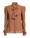 Cristinaeffe Woman Shirt Brown Size S Polyester