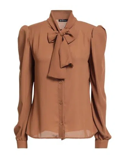 Cristinaeffe Woman Shirt Brown Size S Polyester