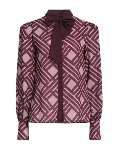 Cristinaeffe Woman Shirt Plum Size M Polyester In Burgundy