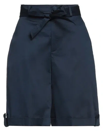 Cristinaeffe Woman Shorts & Bermuda Shorts Navy Blue Size 8 Cotton, Elastane