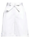 Cristinaeffe Woman Shorts & Bermuda Shorts White Size 8 Cotton, Elastane