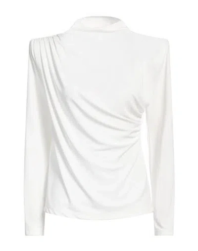 CRISTINAEFFE CRISTINAEFFE WOMAN T-SHIRT WHITE SIZE M POLYESTER, ELASTANE