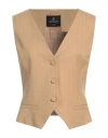 Cristinaeffe Woman Tailored Vest Beige Size 10 Polyester, Viscose, Elastane In Beige