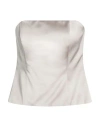 Cristinaeffe Woman Top Beige Size M Polyester, Elastane In Gray