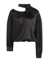 Cristinaeffe Woman Top Black Size L Polyester, Elastane In Black