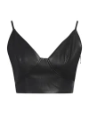 Cristinaeffe Woman Top Black Size M Polyester, Polyurethane In Black