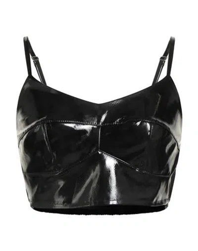 Cristinaeffe Woman Top Black Size Xl Polyurethane