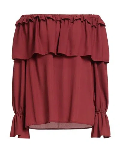 Cristinaeffe Woman Top Brick Size S Polyester In Red